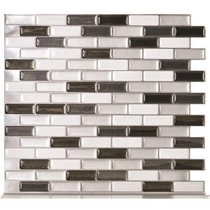 Inc Sm1030-1 Murano Adhesive Decorative Wall Tile, Metallik Pack Of 8