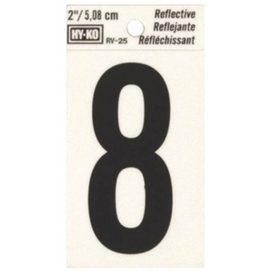 Hy-ko Products Rv-25-8 2 In. Number House 8 Refill, Black Pack Of 10