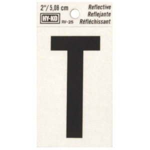 Hy-ko Products Rv-25/t 2 In. Letter House T - Reflective, Black Pack Of 10