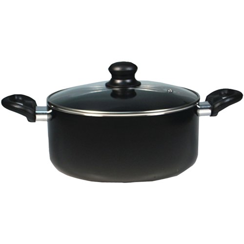 Usa Inc 033029-004 Black Saucepan With Lid, 5.3 Qt.