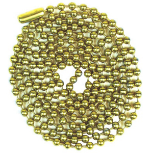 Specialty Hardw 94993 No. 6 Beaded Chain With Connector - Brass Plated, 3 Ft.