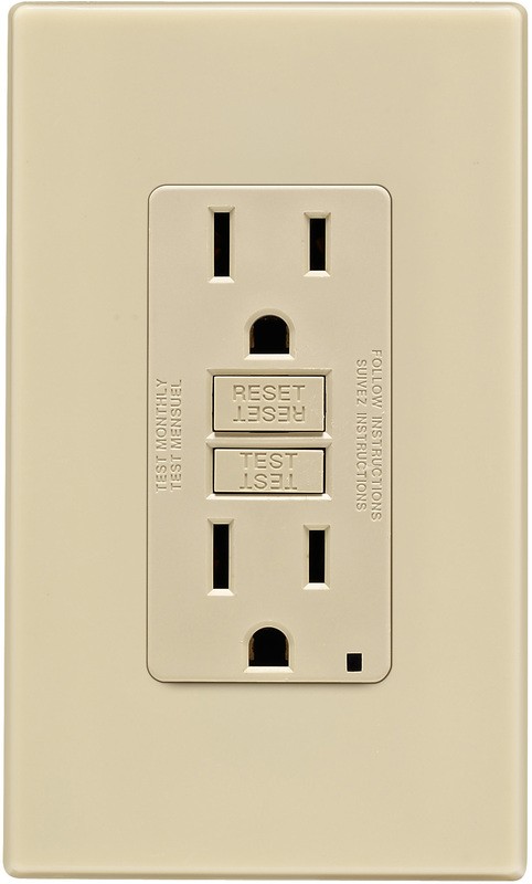 Leviton Mfg C31-gfnt1-0pi Self-test 15a Gfci Outlet With Screwless Wall Plate, Ivory