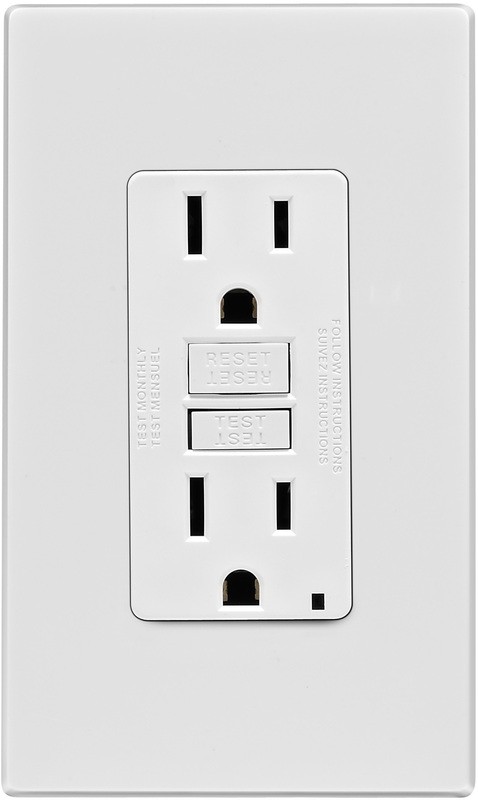 Leviton Mfg C32-gfnt1-0pw Self-test 15a Gfci Outlet With Screwless Wall Plate, White