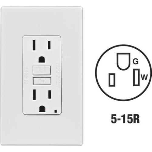 Leviton Mfg C36-gfnt1-0pt Self-test 15a Gfci Outlet With Screwless Wall Plate, Light Almond
