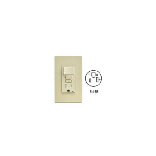 Leviton Mfg C21-gfsw1-00i Self-test Tamper Resistant Gfci Switch & Outlet Combination With Wallplate, Ivory