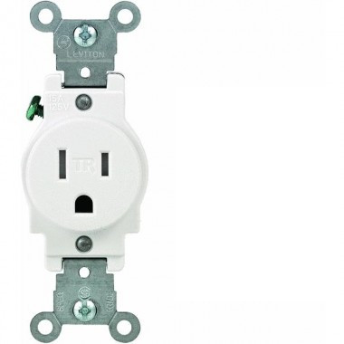 Leviton Mfg R52-t5015-0ws Tamper Resistant Outlet, White