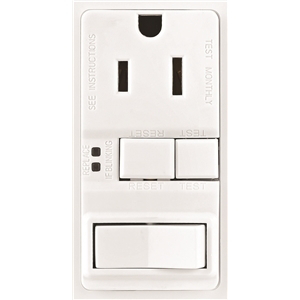 Wiring Sgfs15w-msp Receptacle Duplex Gfci Self Test With Wall Plate, White