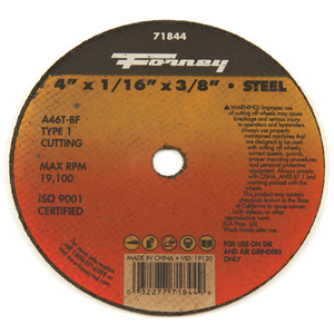 Industries Inc 71844 Wheel Cutoff Metal - 4 X 0.063 X 0.38 In.