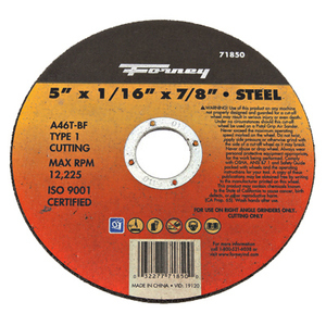 Industries Inc 71850 Wheel Cutoff Metal - 5 X 0.063 X 0.88 In.
