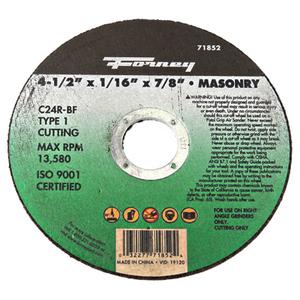 Industries Inc 71852 Wheel Cutoff Masonry - 4.5 X 0.063 X 0.88 In.