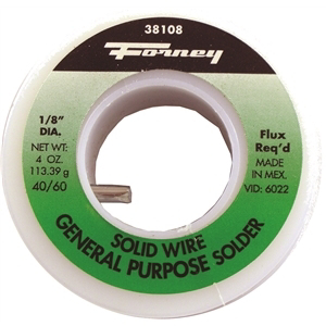 Industries Inc 38108 Solder 0.13 In. Solid Wire 40tin & 60l 0.25 Lbs.