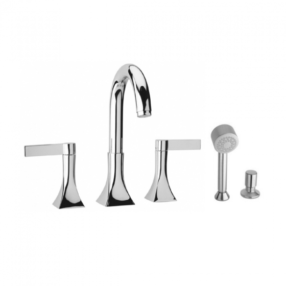 85cr109 Elix Roman Tub With Lever Handles & Diverter With Hand Held Shower - Chrome