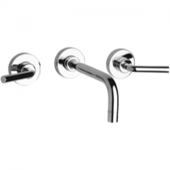 81pw207 Morellino Wall Mounted Lavatory Faucet With Lever Handles - Brushed Nickel