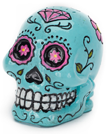 1.5 In. Sugar Skulls - Mini Decorative Blue Skull