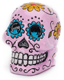 1.5 In. Sugar Skulls - Mini Decorative Pink Skull