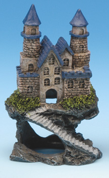 Magical Castle Aquarium Ornament - Blue Roof