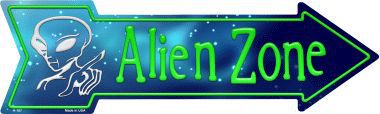 A-187 Alien Zone Novelty Metal Arrow Sign