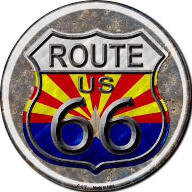 C-517 Arizona Route 66 Novelty Metal Circular Sign