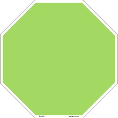 Bs-1011 Lime Green Dye Sublimation Octagon Metal Novelty Stop Sign
