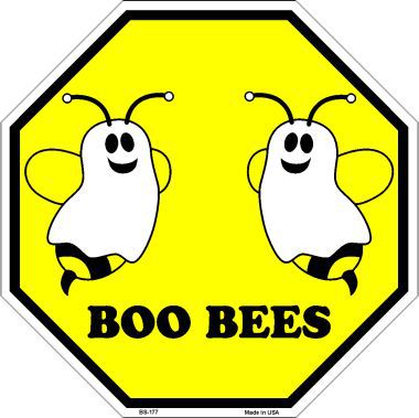 Bs-177 Boo Bees Metal Novelty Octagon Stop Sign