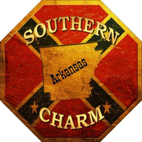 Bs-366 Southern Charm Arkansas Metal Novelty Stop Sign