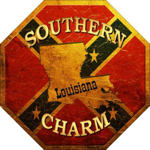 Bs-367 Southern Charm Louisiana Metal Novelty Stop Sign