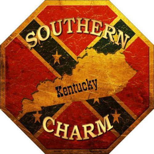 Bs-368 Southern Charm Kentucky Metal Novelty Stop Sign