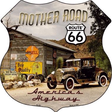 Hs-467 Route 66 Mother Road Highway Shield Metal Sign