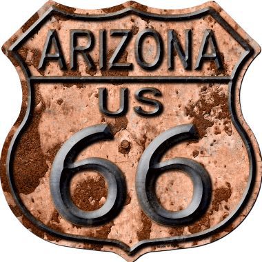 Hs-486 Arizona Route 66 Rusty Metal Novelty Highway Shield