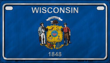 Smart Blonde MP-1073 Wisconsin State Flag Metal Novelty Motorcycle License Plate Smart Blonde MP-1073 Wisconsin State Flag Metal Novelty Motorcycle License Plate