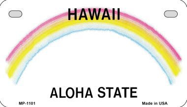 Smart Blonde MP-1101 Hawaii State Background Metal Novelty Motorcycle License Plate Smart Blonde MP-1101 Hawaii State Background Metal Novelty Motorcycle License Plate
