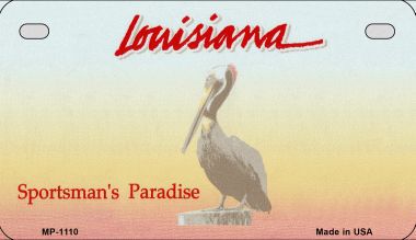Smart Blonde MP-1110 Louisiana State Background Metal Novelty Motorcycle License Plate Smart Blonde MP-1110 Louisiana State Background Metal Novelty Motorcycle License Plate