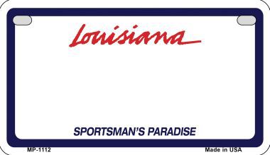 Smart Blonde MP-1112 Louisiana State Background Metal Novelty Motorcycle License Plate Smart Blonde MP-1112 Louisiana State Background Metal Novelty Motorcycle License Plate