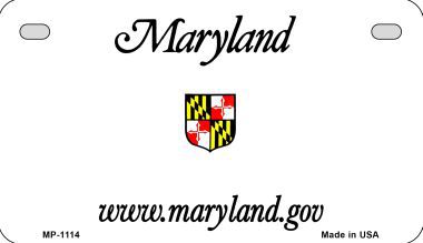 Smart Blonde MP-1114 Maryland State Background Metal Novelty Motorcycle License Plate Smart Blonde MP-1114 Maryland State Background Metal Novelty Motorcycle License Plate