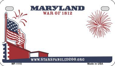 Smart Blonde MP-1115 Maryland State Background Metal Novelty Motorcycle License Plate Smart Blonde MP-1115 Maryland State Background Metal Novelty Motorcycle License Plate