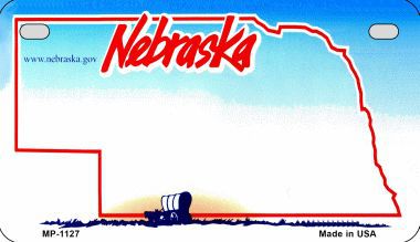 Smart Blonde MP-1127 Nebraska State Background Metal Novelty Motorcycle License Plate Smart Blonde MP-1127 Nebraska State Background Metal Novelty Motorcycle License Plate