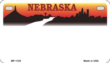 Smart Blonde MP-1128 Nebraska State Background Metal Novelty Motorcycle License Plate Smart Blonde MP-1128 Nebraska State Background Metal Novelty Motorcycle License Plate