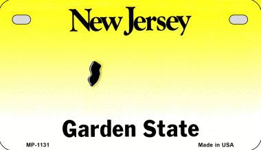 Smart Blonde MP-1131 New Jersey State Background Metal Novelty Motorcycle License Plate Smart Blonde MP-1131 New Jersey State Background Metal Novelty Motorcycle License Plate