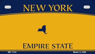Smart Blonde MP-1133 New York Empire State Background Metal Novelty Motorcycle License Plate Smart Blonde MP-1133 New York Empire State Background Metal Novelty Motorcycle License Plate