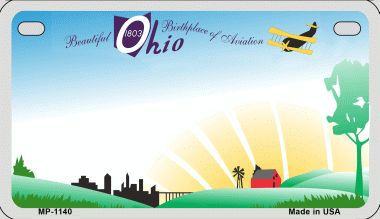 Smart Blonde MP-1140 Ohio State Background Metal Novelty Motorcycle License Plate Smart Blonde MP-1140 Ohio State Background Metal Novelty Motorcycle License Plate