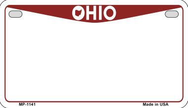 Smart Blonde MP-1141 Ohio State Background Metal Novelty Motorcycle License Plate Smart Blonde MP-1141 Ohio State Background Metal Novelty Motorcycle License Plate