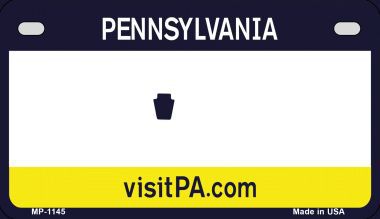 Smart Blonde MP-1145 Pennsylvania State Background Metal Novelty Motorcycle License Plate Smart Blonde MP-1145 Pennsylvania State Background Metal Novelty Motorcycle License Plate