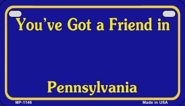 Smart Blonde MP-1146 Pennsylvania State Background Metal Novelty Motorcycle License Plate Smart Blonde MP-1146 Pennsylvania State Background Metal Novelty Motorcycle License Plate
