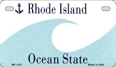Smart Blonde MP-1147 Rhode Island State Background Metal Novelty Motorcycle License Plate Smart Blonde MP-1147 Rhode Island State Background Metal Novelty Motorcycle License Plate