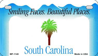 Smart Blonde MP-1148 South Carolina State Background Metal Novelty Motorcycle License Plate Smart Blonde MP-1148 South Carolina State Background Metal Novelty Motorcycle License Plate
