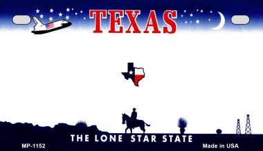 Smart Blonde MP-1152 Texas State Background Metal Novelty Motorcycle License Plate Smart Blonde MP-1152 Texas State Background Metal Novelty Motorcycle License Plate
