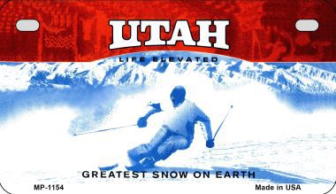 Smart Blonde MP-1154 Utah State Background Metal Novelty Motorcycle License Plate Smart Blonde MP-1154 Utah State Background Metal Novelty Motorcycle License Plate