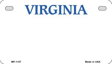 Smart Blonde MP-1157 Virginia State Background Metal Novelty Motorcycle License Plate Smart Blonde MP-1157 Virginia State Background Metal Novelty Motorcycle License Plate