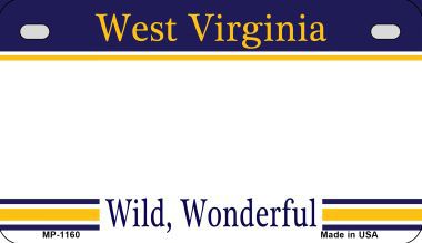 Smart Blonde MP-1160 West Virginia State Background Metal Novelty Motorcycle License Plate Smart Blonde MP-1160 West Virginia State Background Metal Novelty Motorcycle License Plate