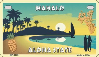 Smart Blonde MP-1175 Hawaii State Background Metal Novelty Motorcycle License Plate Smart Blonde MP-1175 Hawaii State Background Metal Novelty Motorcycle License Plate